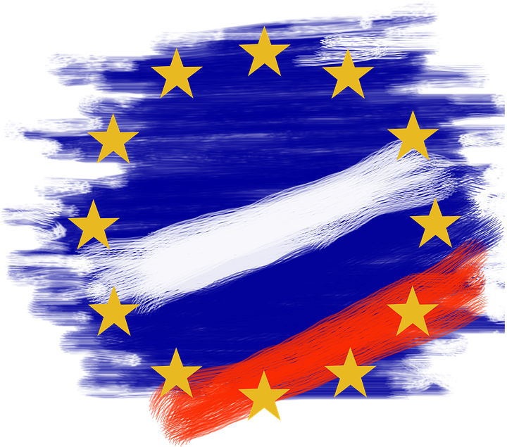 Abstract E U Flag Brushstroke