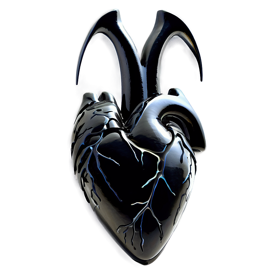 Abstract Expressionist Black Broken Heart Png 72