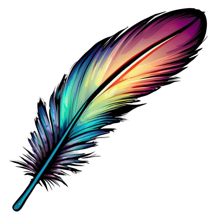 Abstract Feather Painting Png 05042024