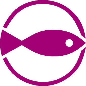 Abstract Fish Icon Purple Black Background