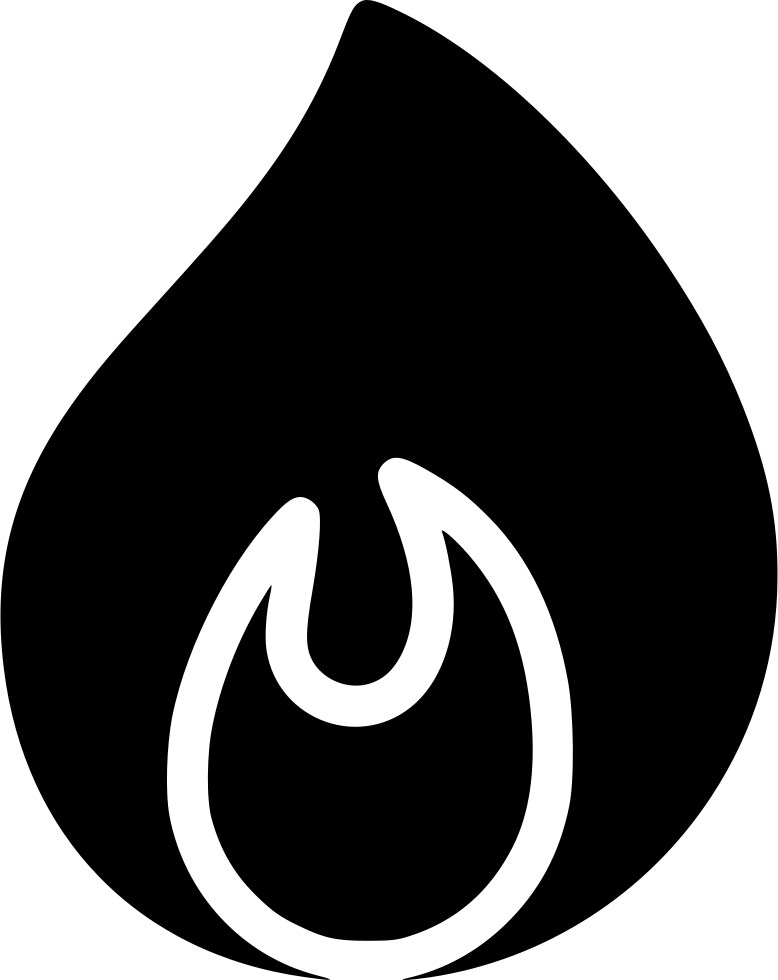 Abstract Flame Icon Silhouette