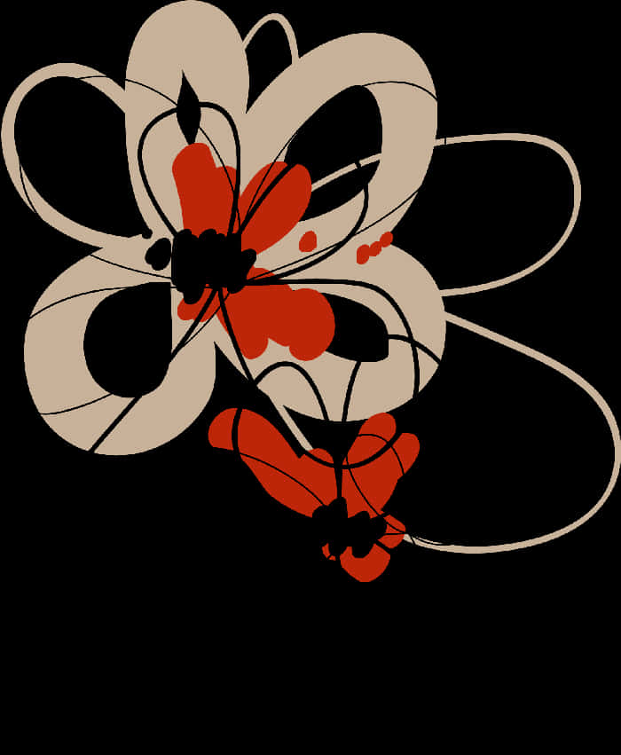 Abstract Floral Butterfly Art