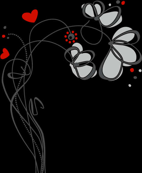 Abstract Floral Heart Design_ Vector