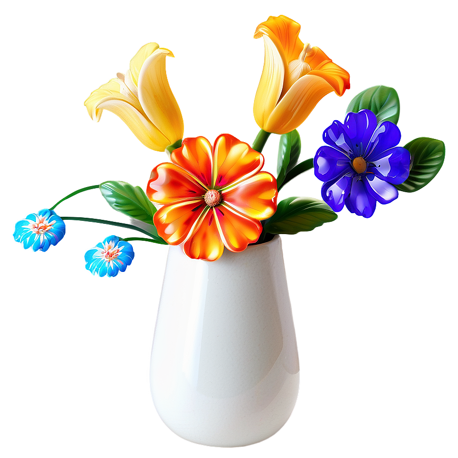 Abstract Flowers In Vase Png 96