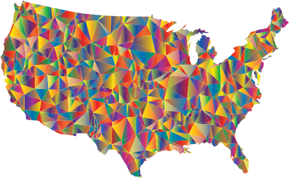 Abstract Geometric U S A Map