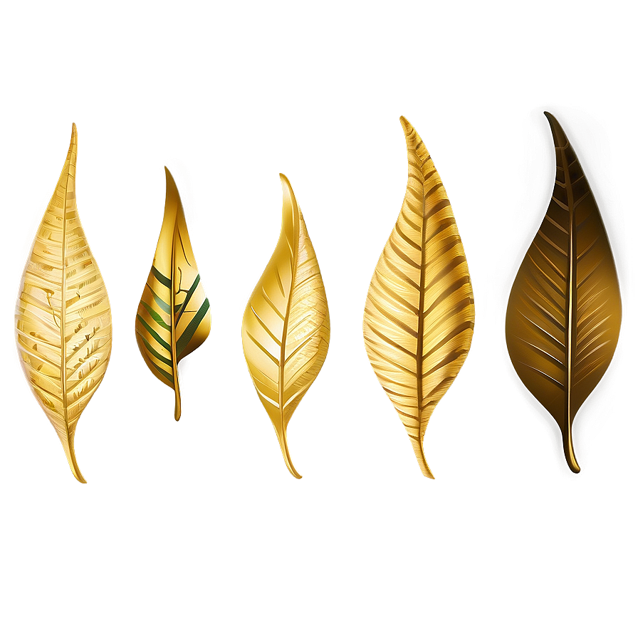 Abstract Gold Leaves Art Png 06262024