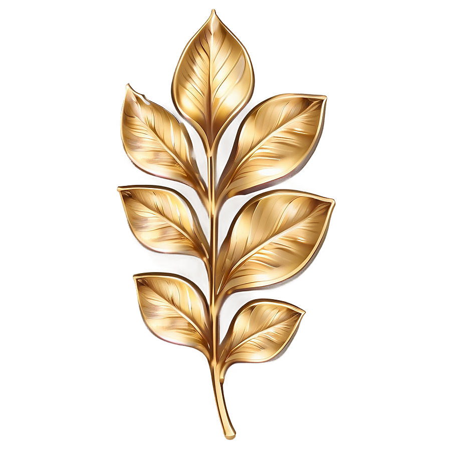 Abstract Gold Leaves Art Png 06262024