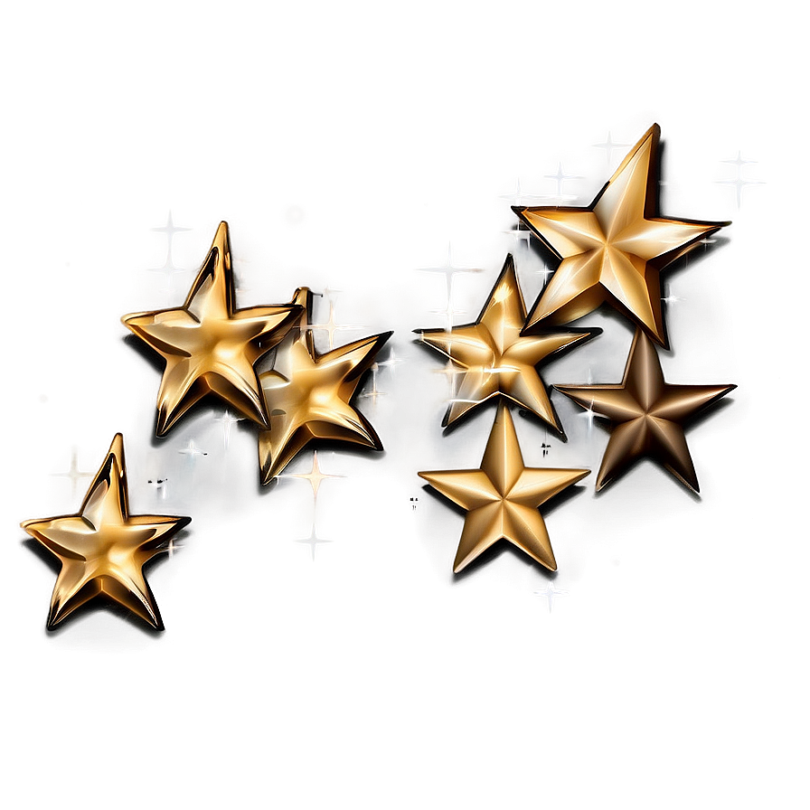 Abstract Gold Stars Png 06122024