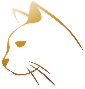 Abstract Golden Cat Logo