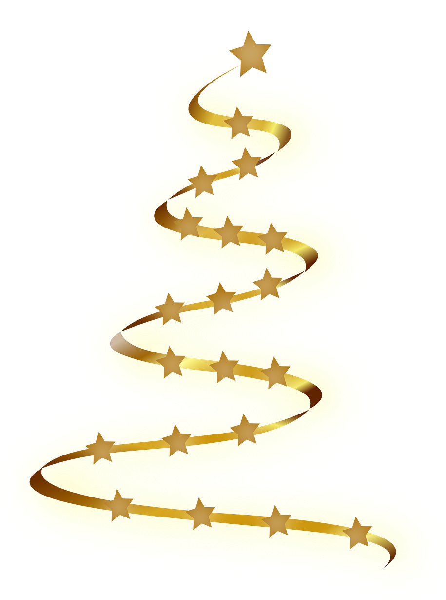 Abstract Golden Christmas Tree Design