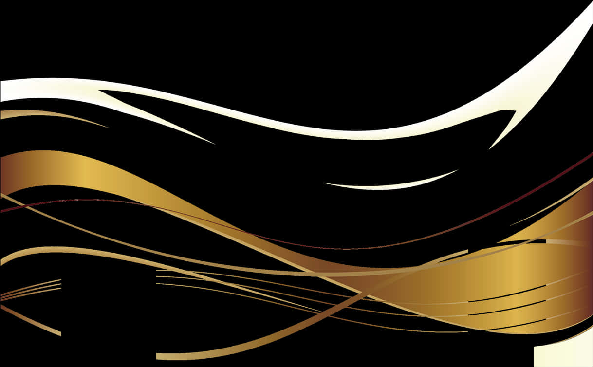 Abstract Golden Ribbon Design