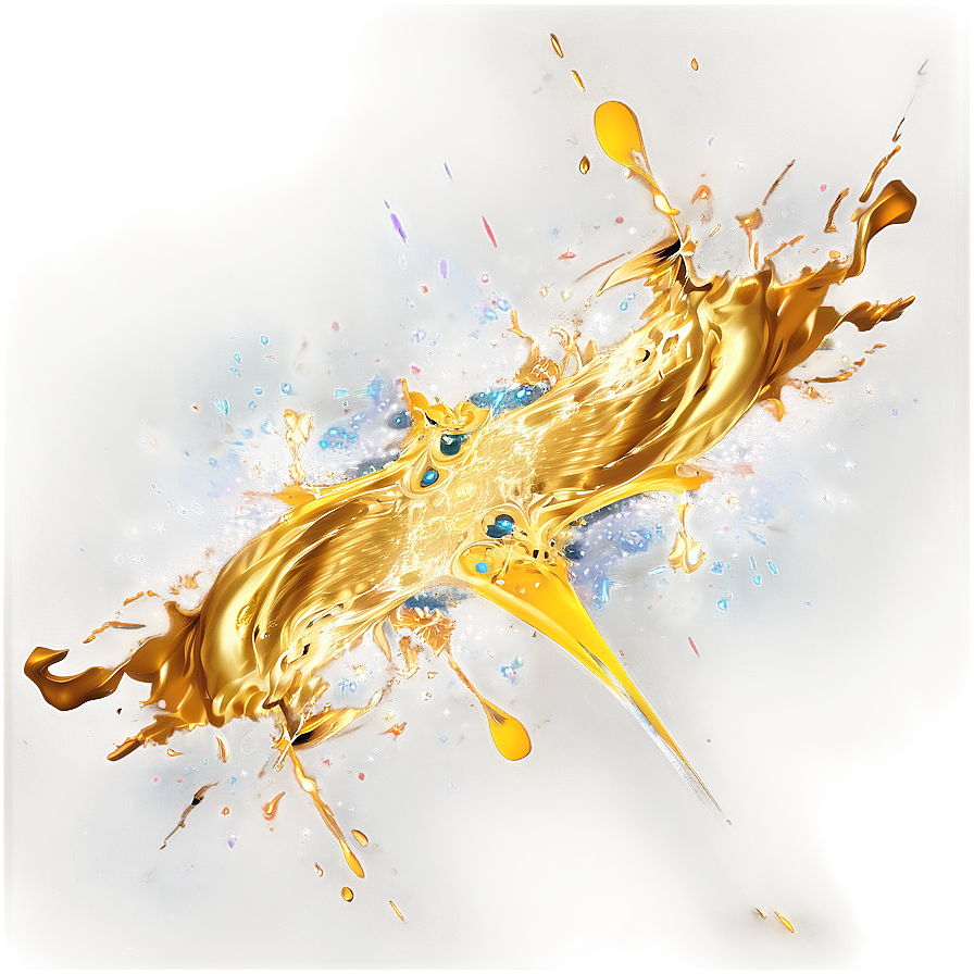 Abstract Golden Splash Artwork Png Sqm