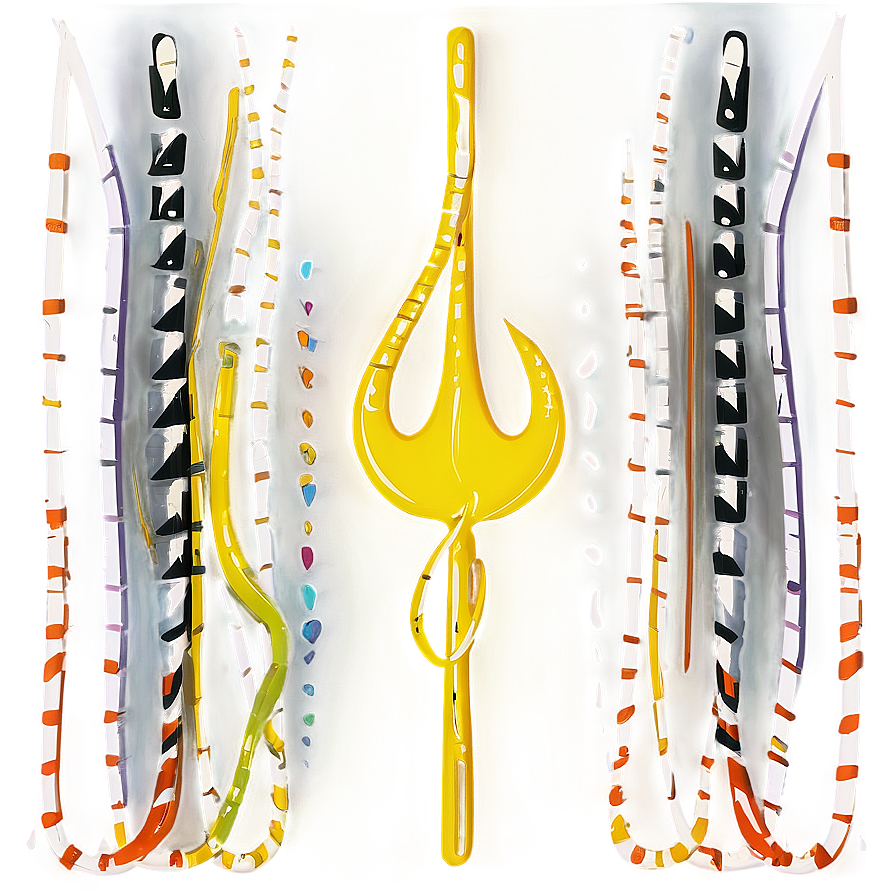 Abstract Golden Tuning Fork Art