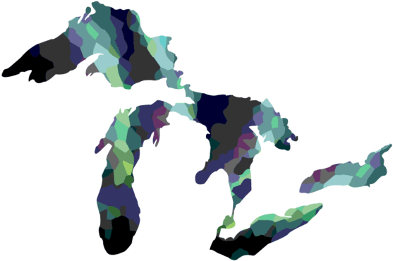 Abstract Great Lakes Map