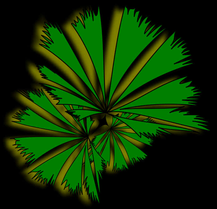 Abstract Green Palm Fan Art