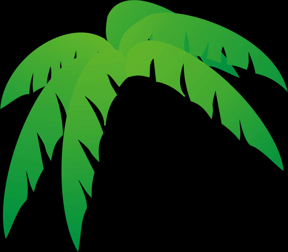 Abstract Green Palm Leaves Graphic