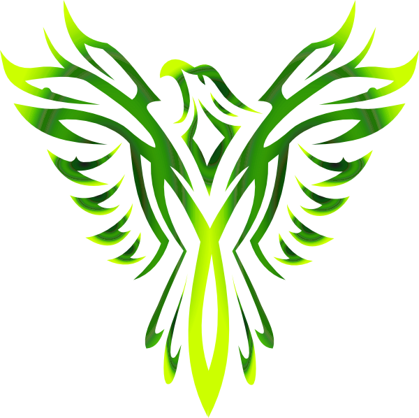 Abstract Green Phoenix Design