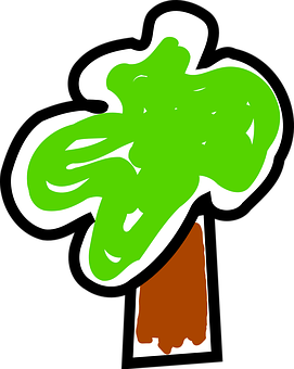 Abstract Green Tree Graphic