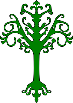 Abstract Green Tree Graphic