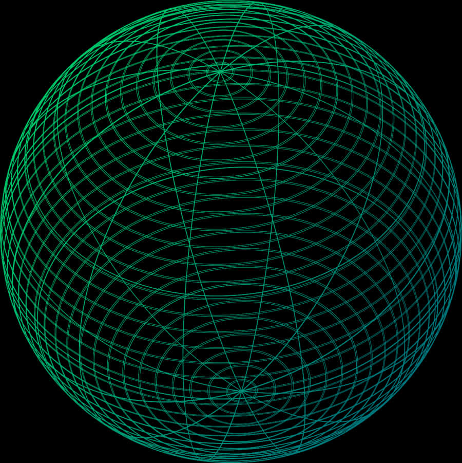 Abstract Green Wireframe Globe