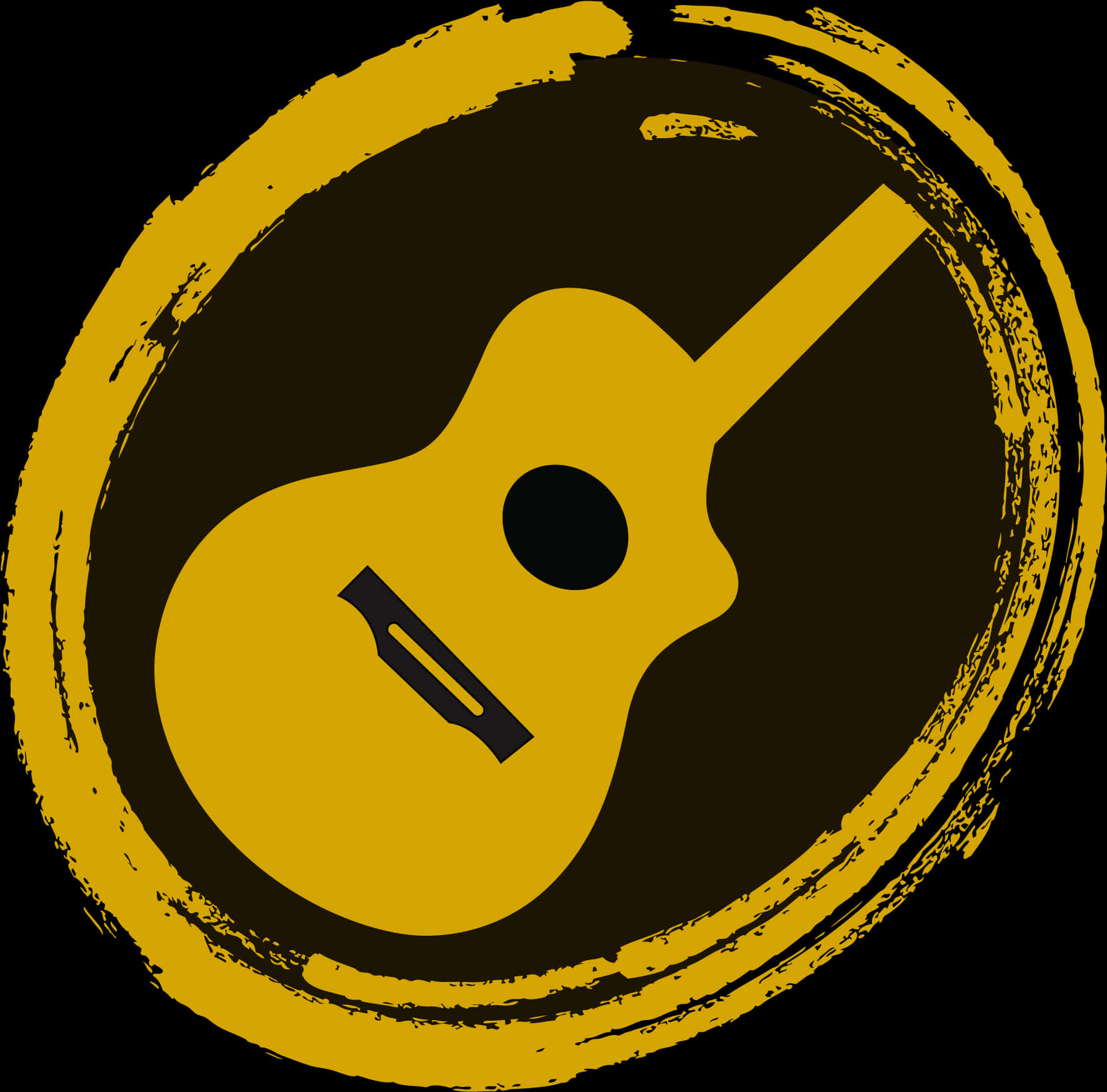 Abstract Guitar Icon Yellowand Black