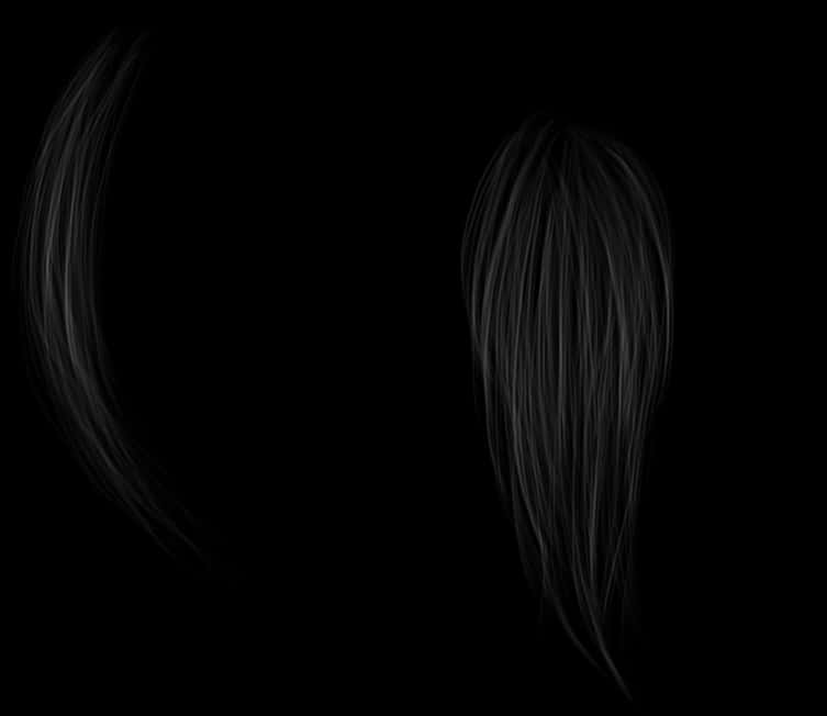 Abstract Hair Designon Black Background