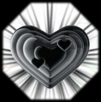 Abstract Heart Shapes Blackand White