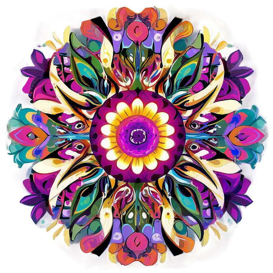 Abstract Indie Flower Drawing Png 10