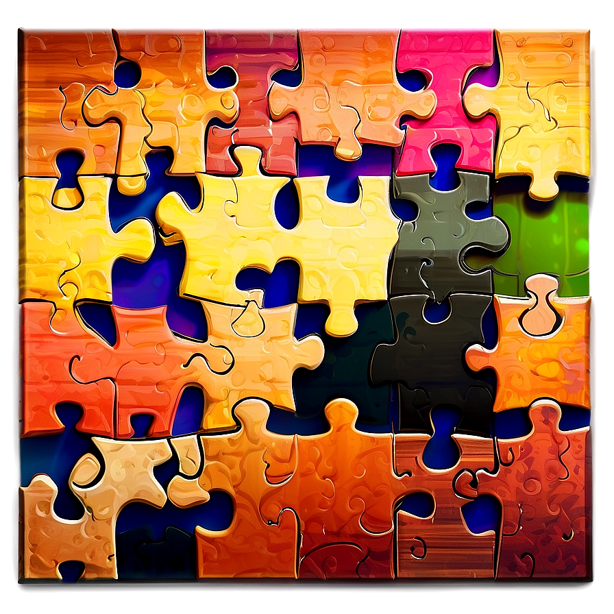 Abstract Jigsaw Design Png 57