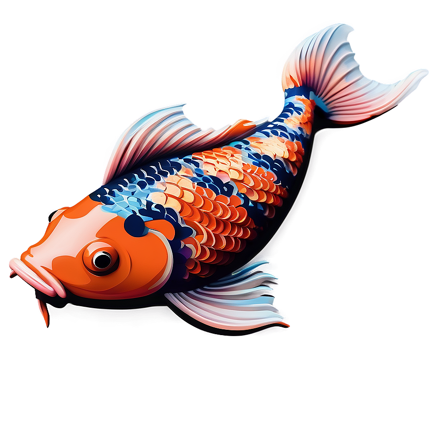 Abstract Koi Fish Design Png 06242024