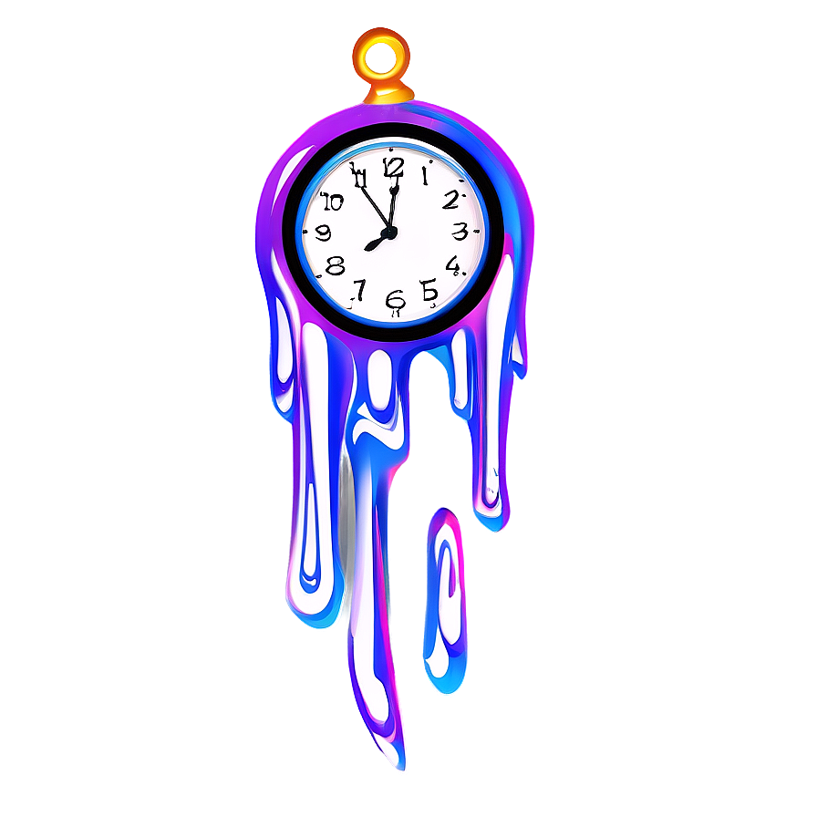 Abstract Melting Clock Design Png 18