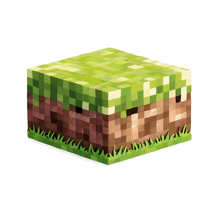 Abstract Minecraft Grass Block Png 05252024