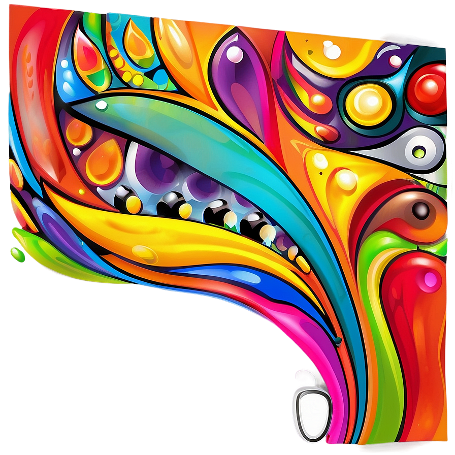 Abstract Mural Art Png 97