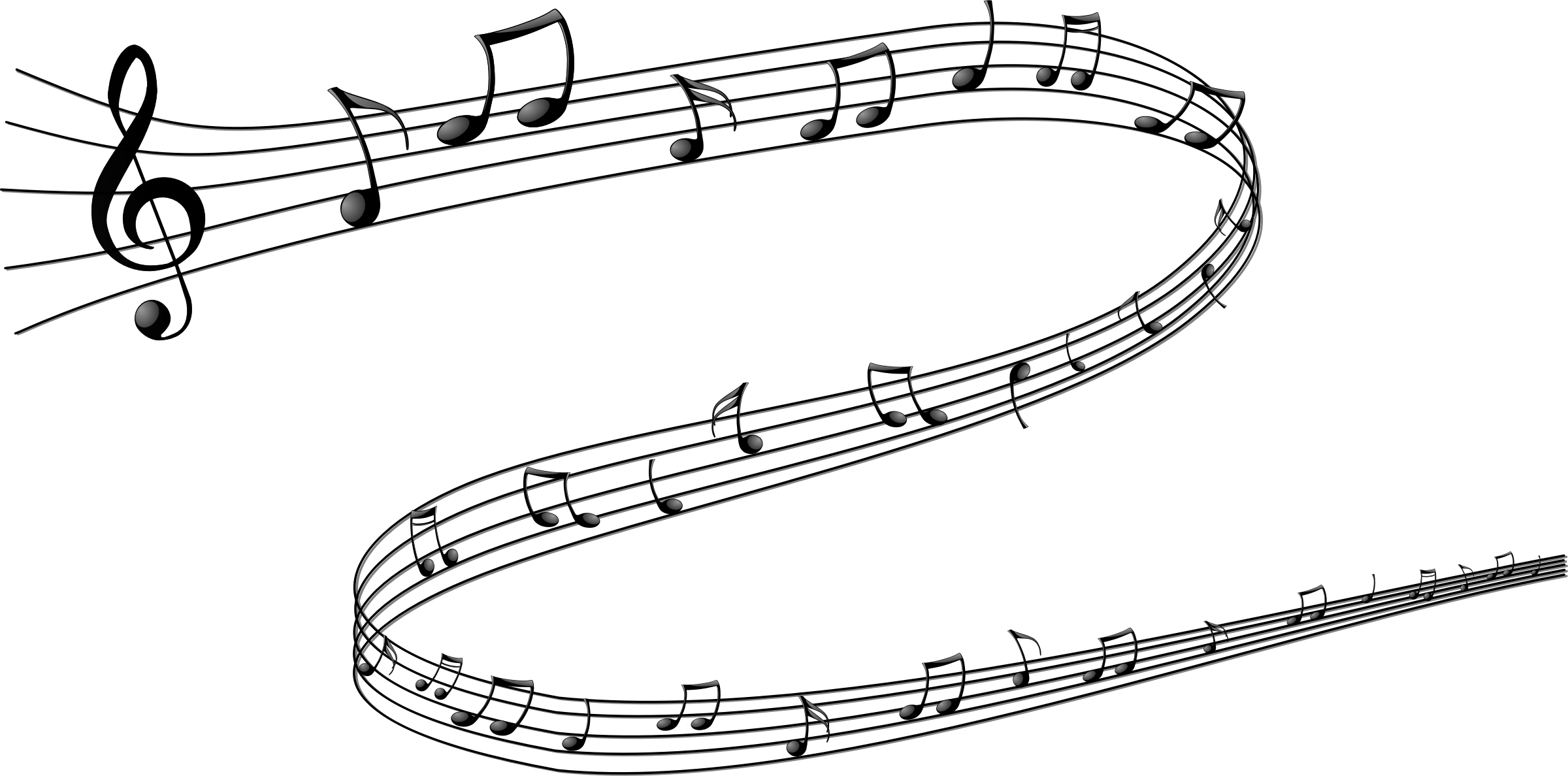 Abstract Musical Notes Flow