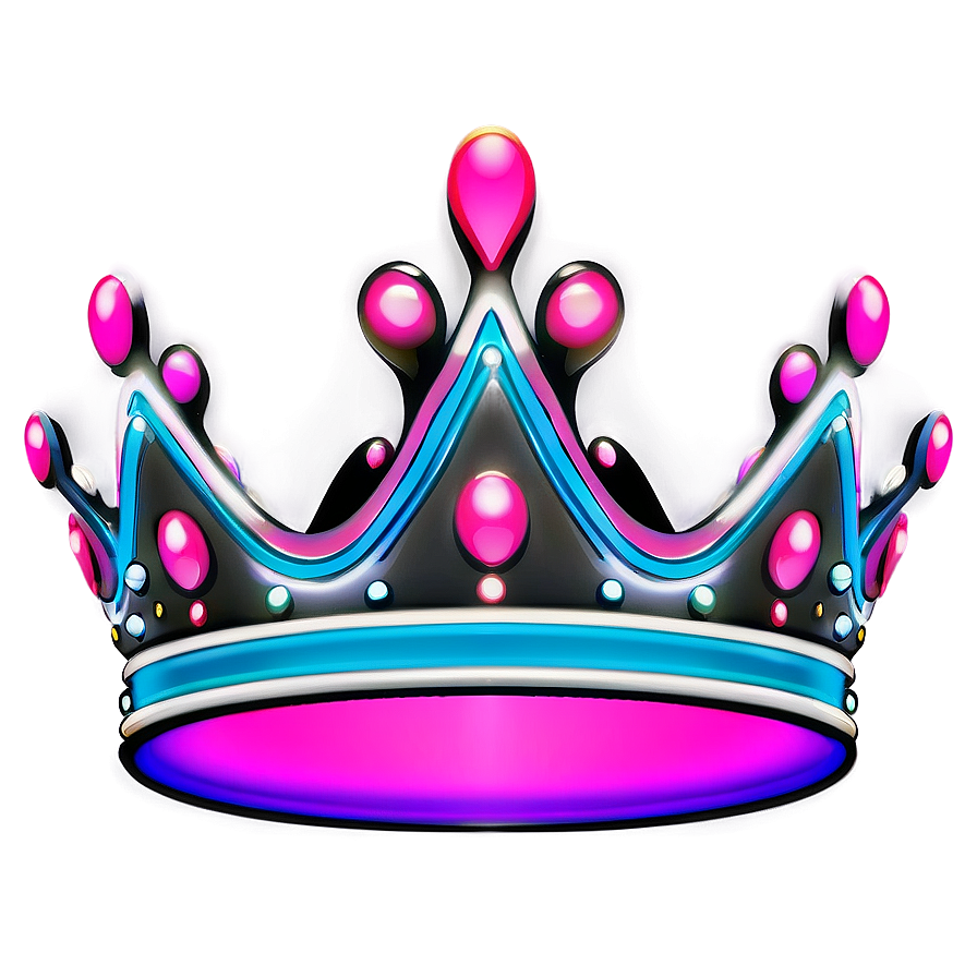 Abstract Neon Crown Png Bps