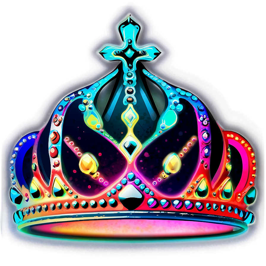 Abstract Neon Crown Png Hxg