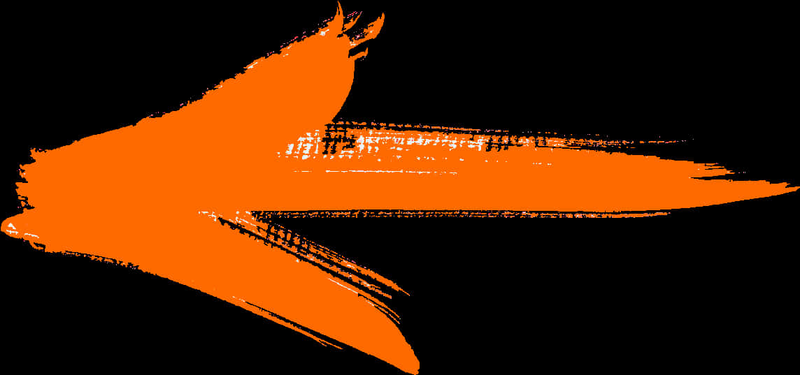 Abstract Orange Arrow Brushstroke