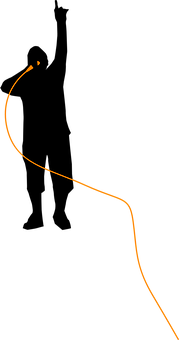 Abstract Orange Line Art