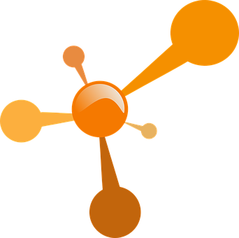 Abstract Orange Molecule Illustration