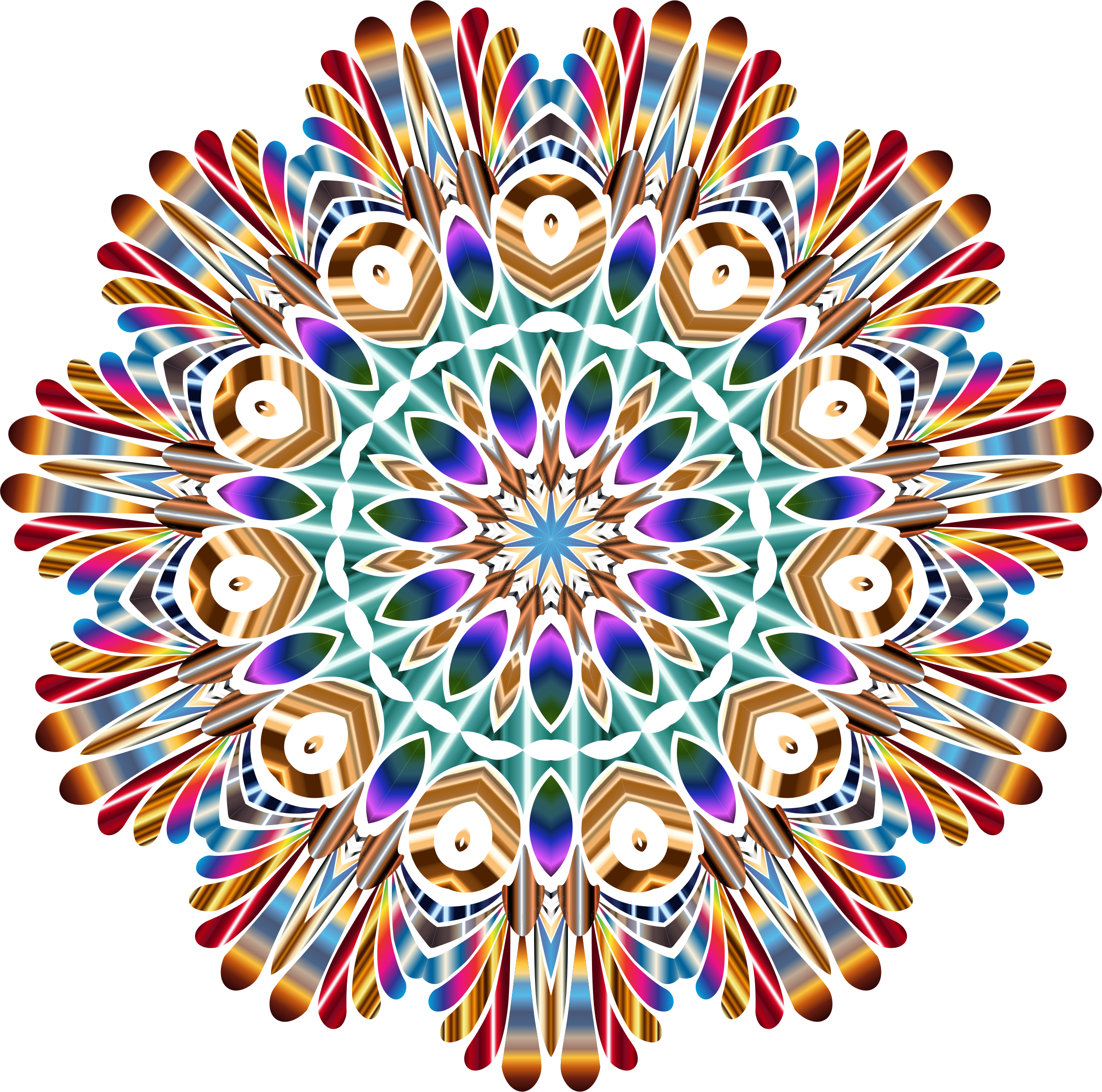 Abstract Peacock Feather Mandala