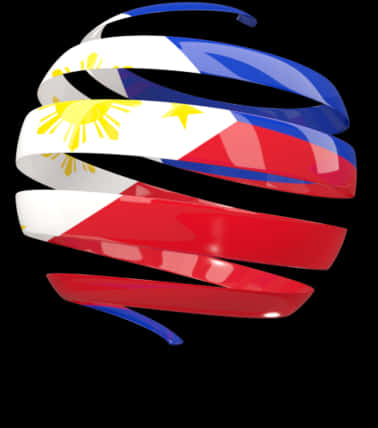 Abstract Philippine Flag Ribbon Design