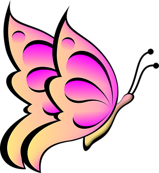 Abstract Pink Butterfly Graphic