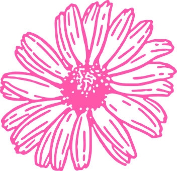 Abstract Pink Daisy Graphic