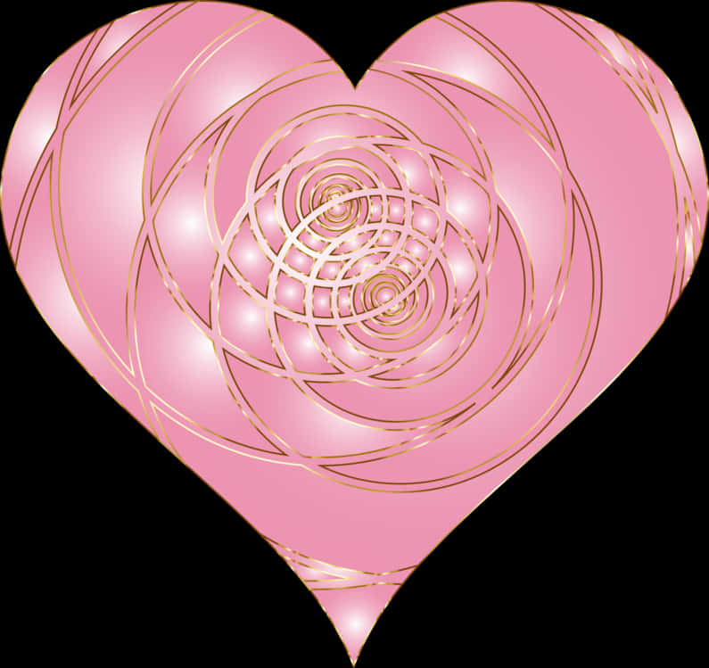 Abstract Pink Heart Spiral