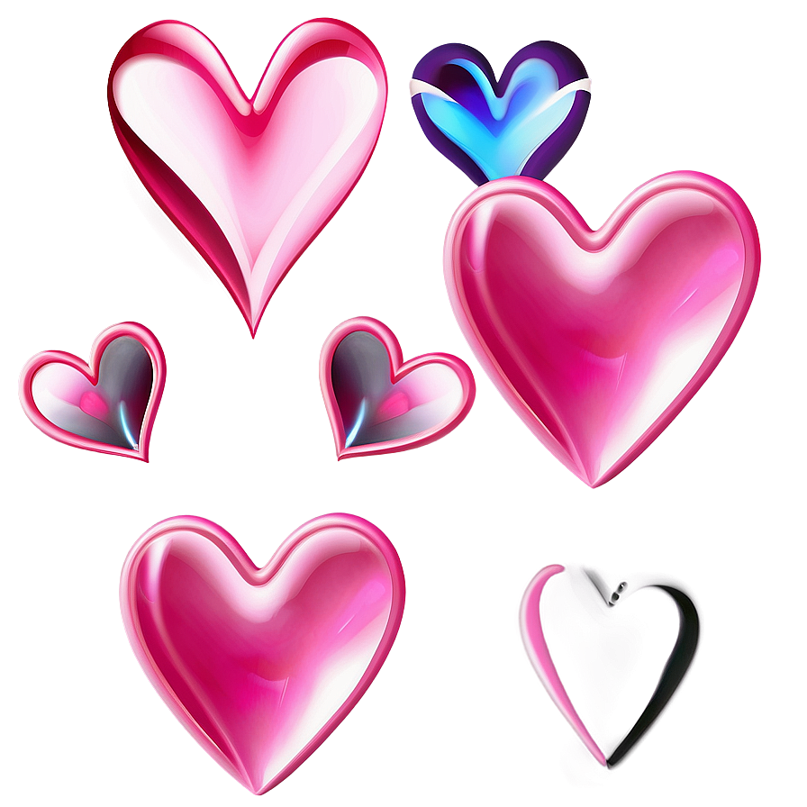 Abstract Pink Hearts Png Ywb85