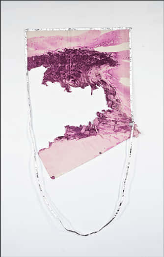 Abstract Pink Torn Paper Art