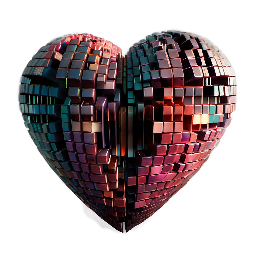 Abstract Pixel Heart Png 05252024