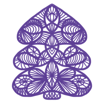 Abstract Purple Christmas Tree Paper Art