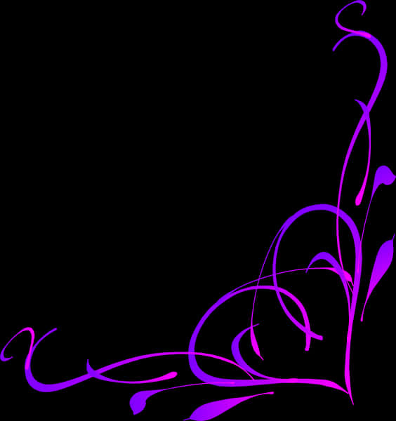 Abstract Purple Flourisheson Black Background