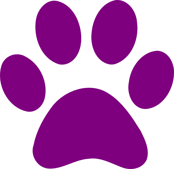 Abstract Purple Paw Print